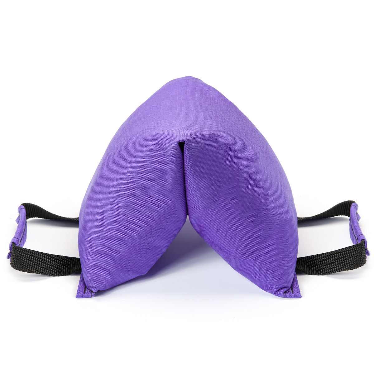 Purple dual handled sandbag on a white background