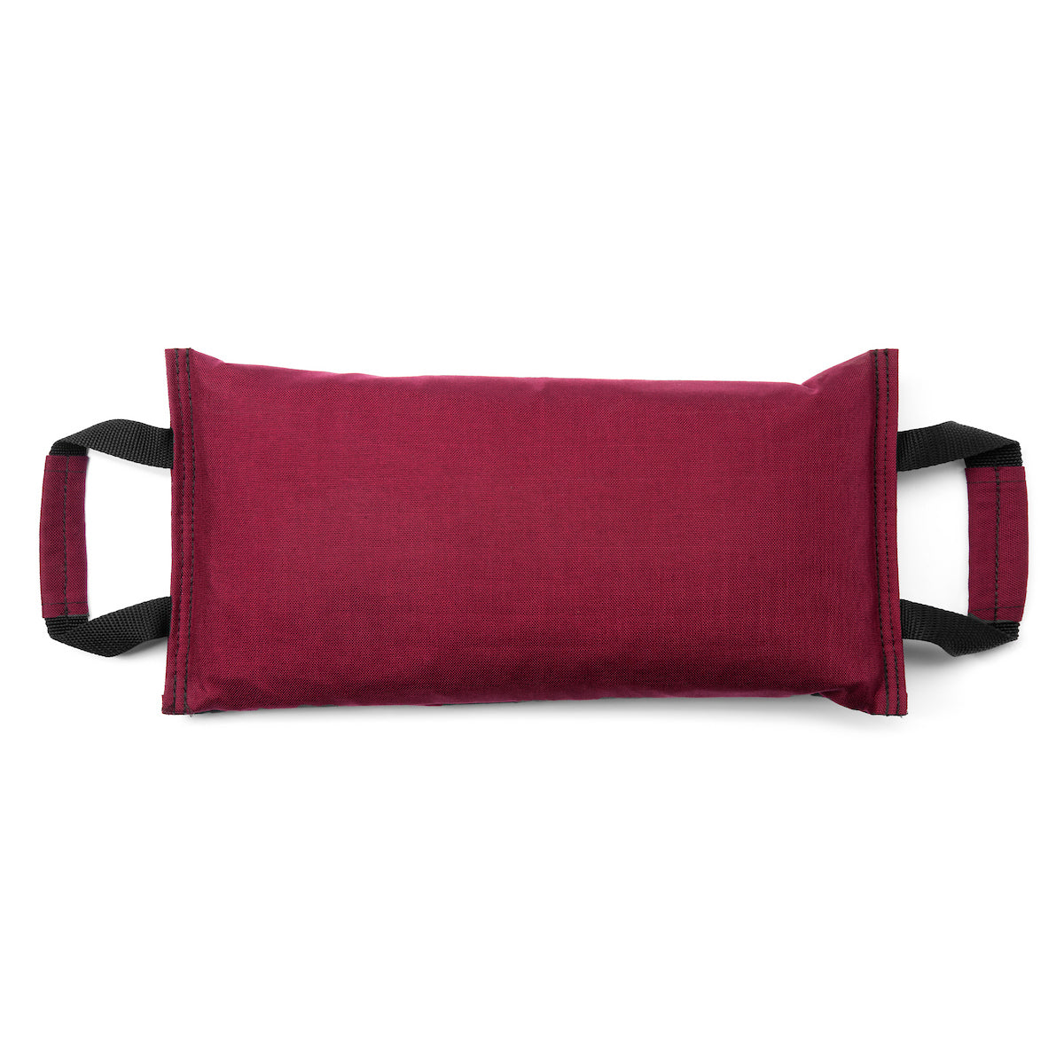 Burgundy dual handled sandbag on a white background