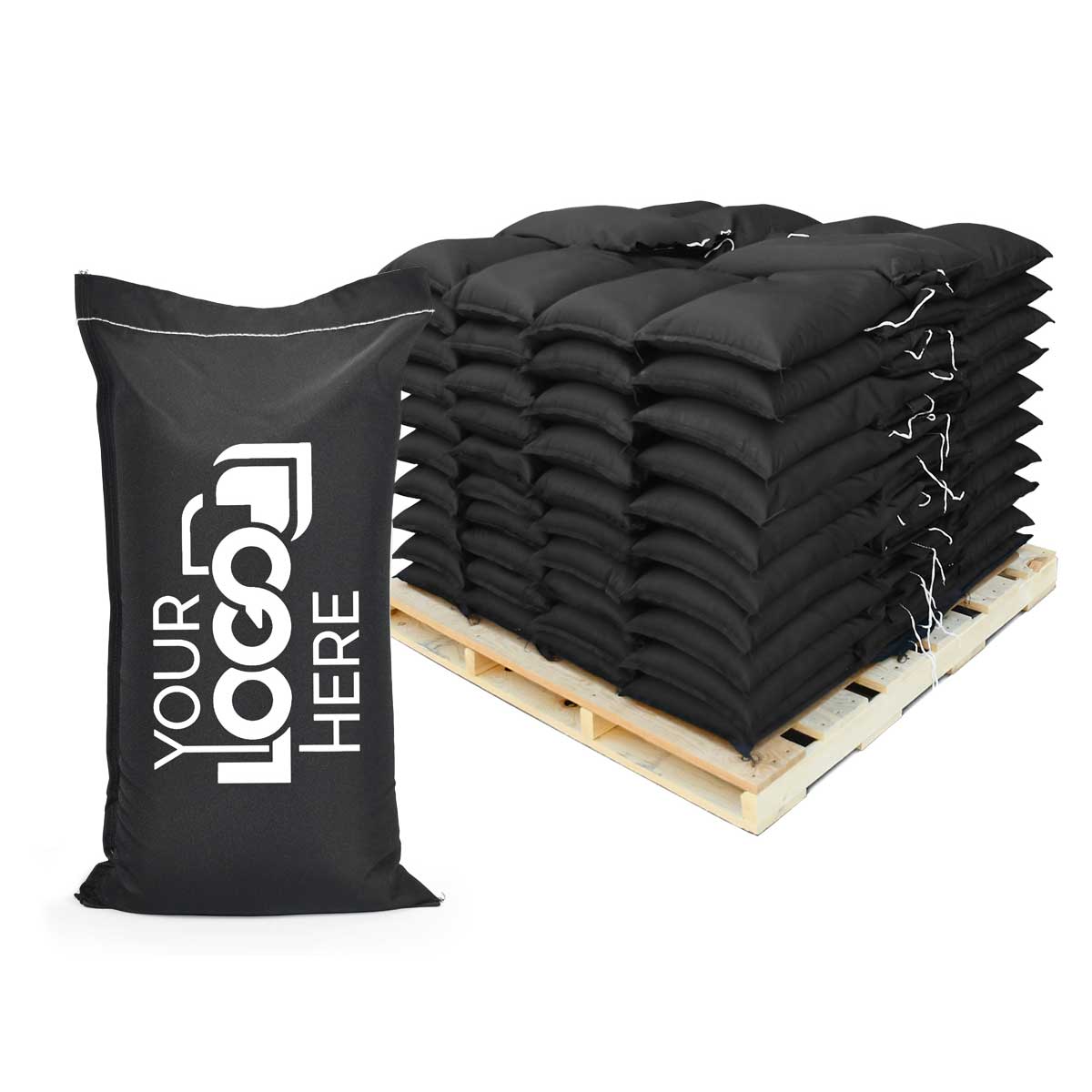 Ace® Sandbags – Pre-Filled Pallet, 3,000 lbs UV-Rated Canvas, Custom Printed Logo
