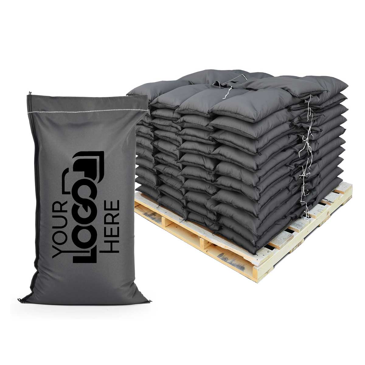 Ace® Sandbags – Pre-Filled Pallet, 3,000 lbs UV-Rated Canvas, Custom Printed Logo