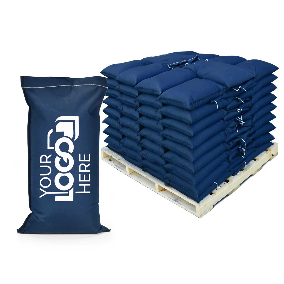 Ace® Sandbags – Pre-Filled Pallet, 3,000 lbs UV-Rated Canvas, Custom Printed Logo