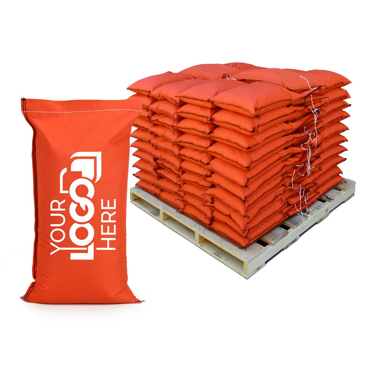 Ace® Sandbags – Pre-Filled Pallet, 3,000 lbs UV-Rated Canvas, Custom Printed Logo