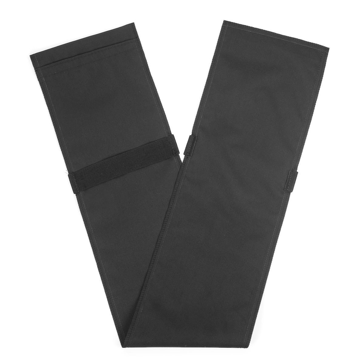 Black tube sandbag with handle folded in half on whtie background