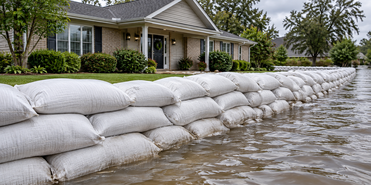 Economy Sandbags – 100 Pack with 2,000 UVI, Hemmed Top, White Woven Polypropylene