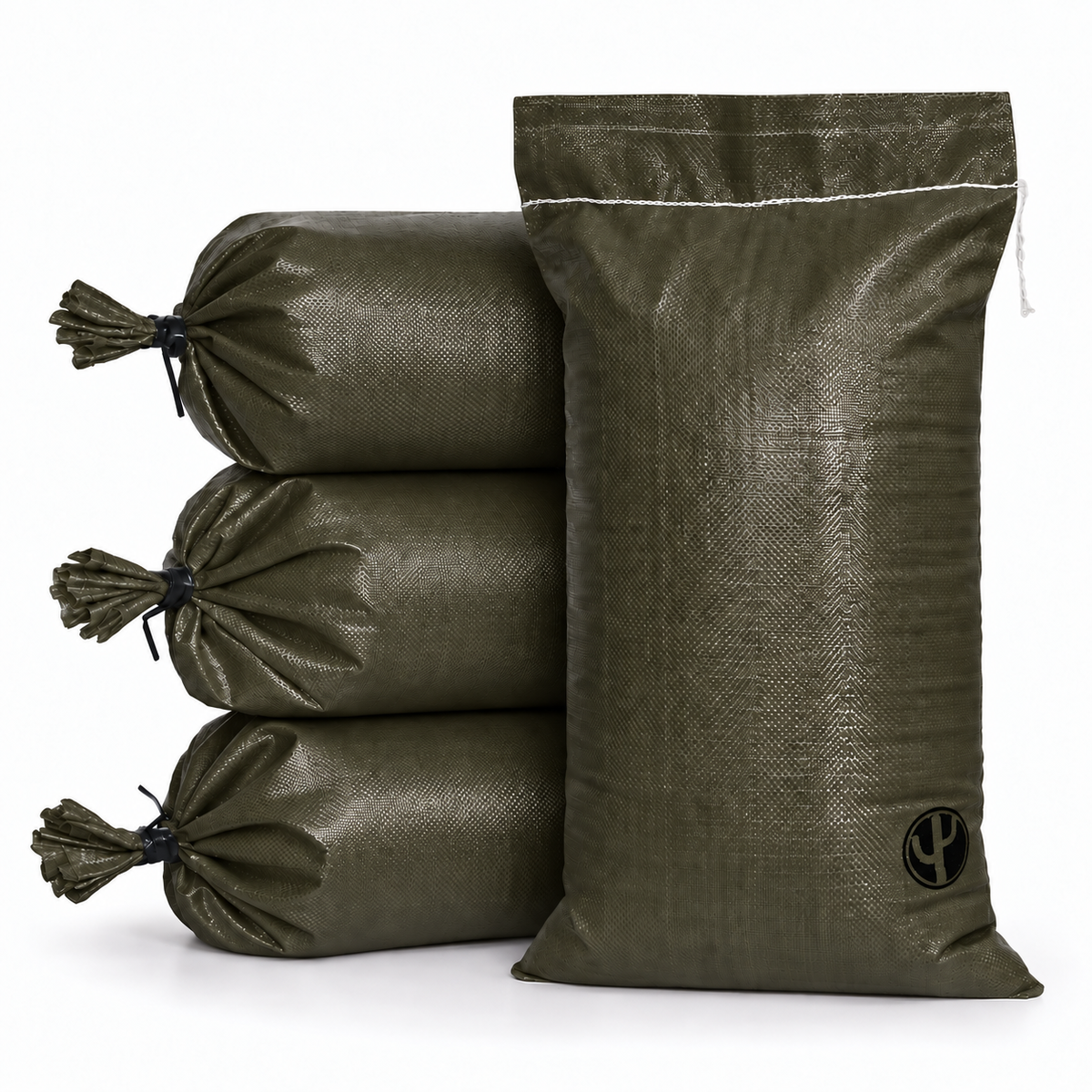 Cactus® Sandbags – 100 Pack, Heavy Duty Polypropylene, 4,000 UVI Rated
