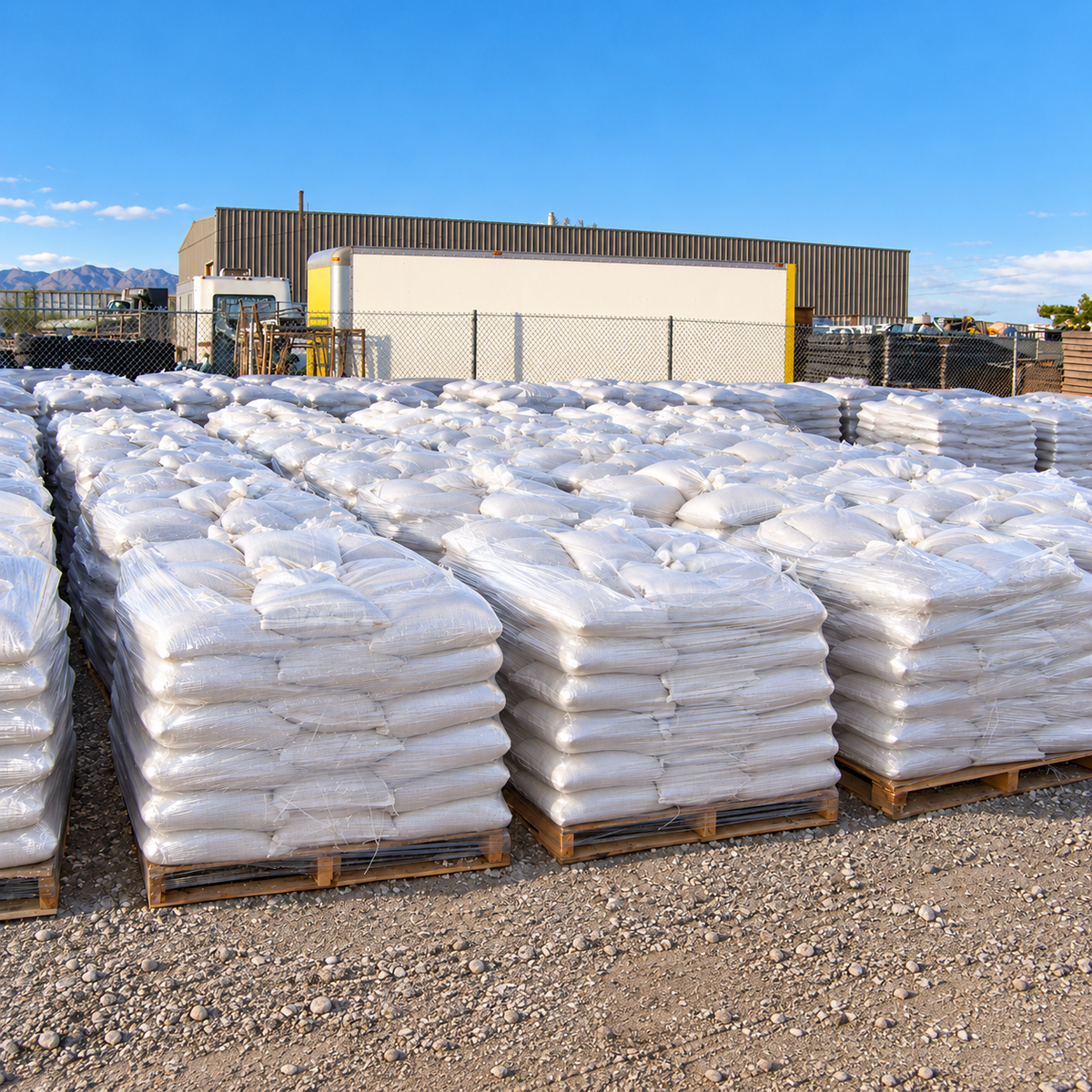 Economy Sandbags Pallet – Pre-Filled 3,000 lb, White Polypropylene, 2,000 UVI Rated