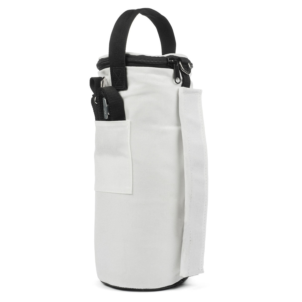 Photo of a single white canopy sandbag weight on white background.