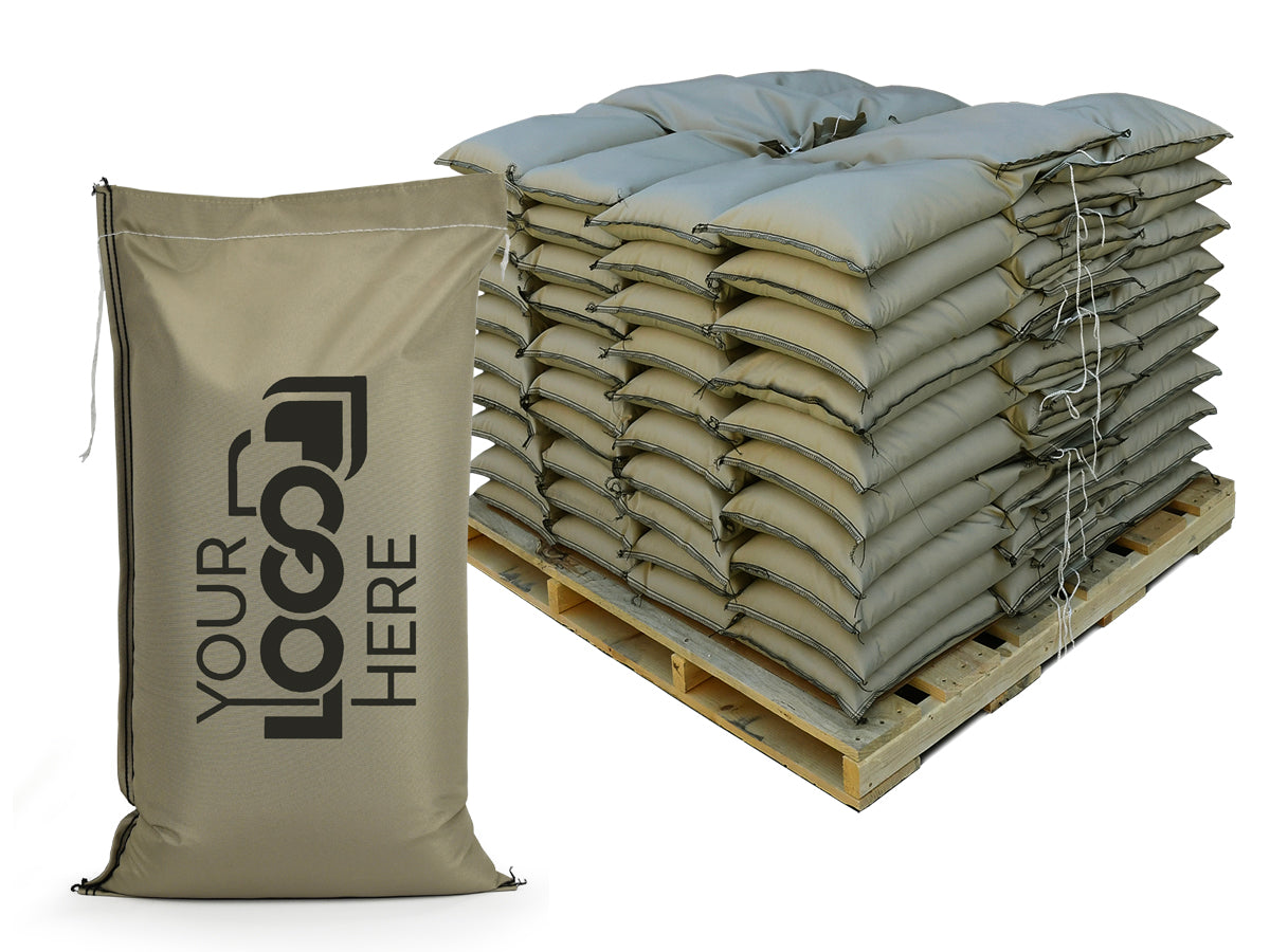 Ace® Sandbags – Pre-Filled Pallet, 3,000 lbs UV-Rated Canvas, Custom Printed Logo