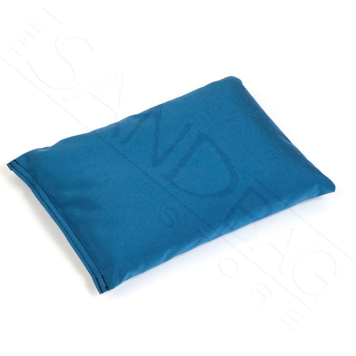 Blue rectangular ballast sandbag made from heavy cordura fabric on a white background