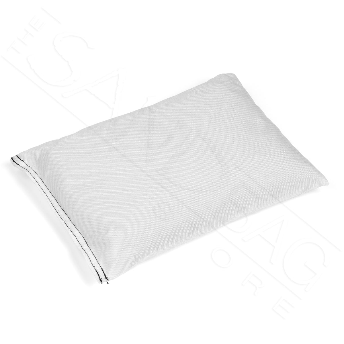 White rectangular ballast sandbag made from heavy cordura fabric on a white background