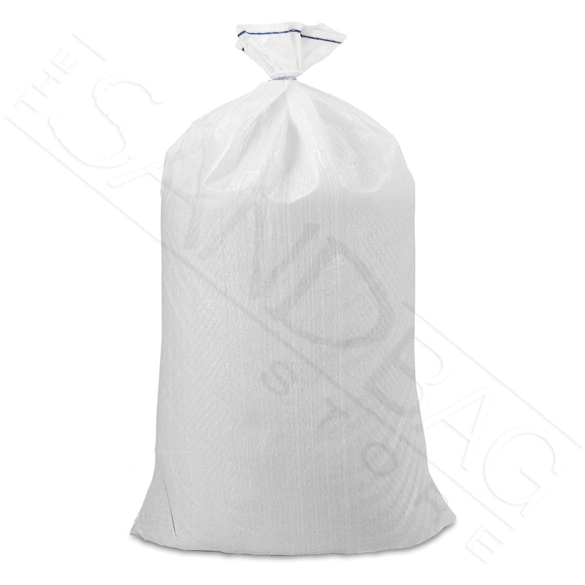 Economy Sandbags – 100 Pack with 2,000 UVI, Hemmed Top, White Woven Polypropylene